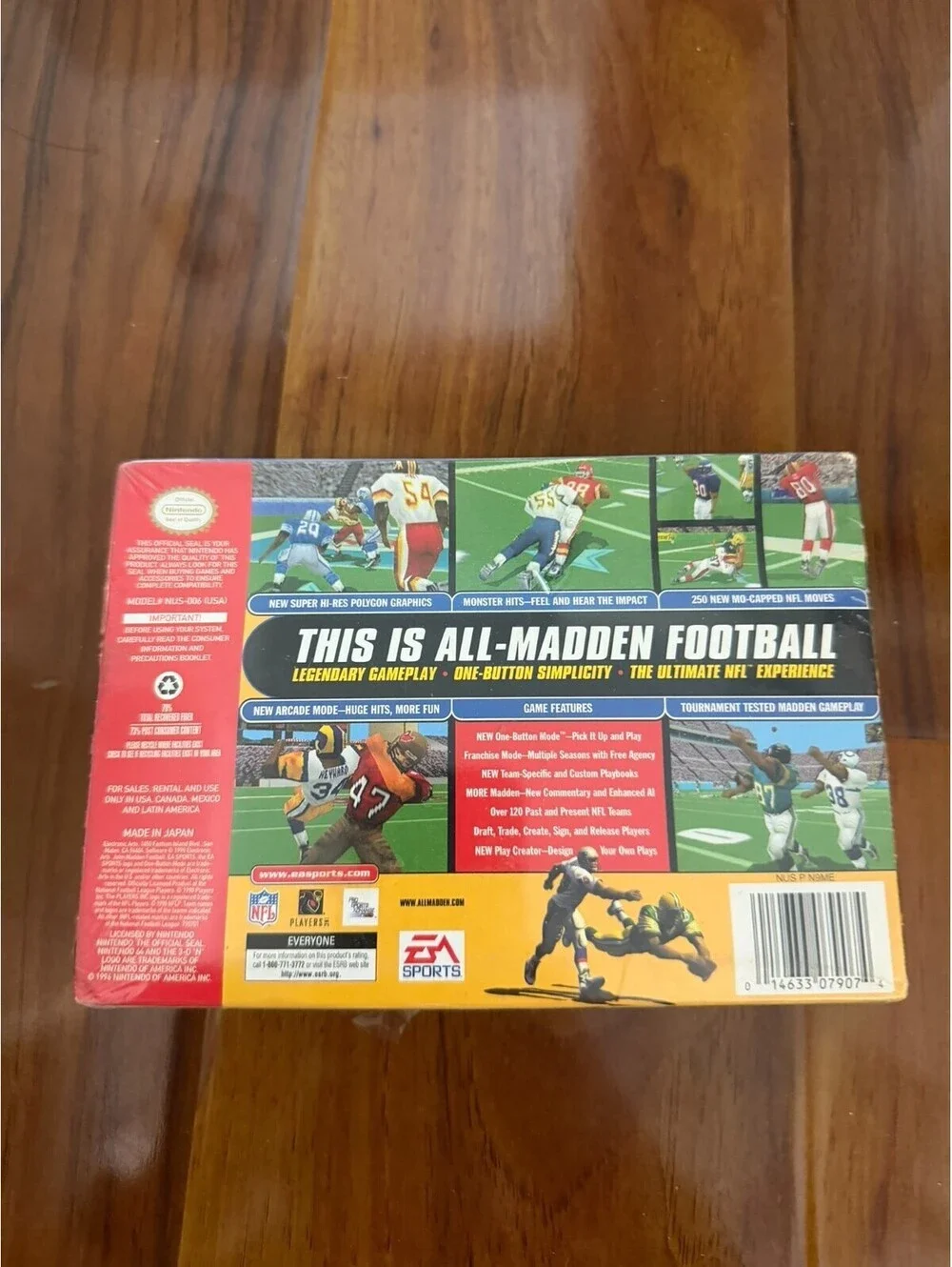 Madden NFL 99 (Nintendo 64, 1998) CIB Rip in Factory Plastic